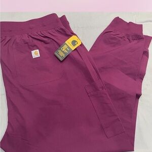 Carhartt Women's Burgundy Scrub/ Active Pants size 2X NWT